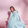 Sky Blue Pleated Saree