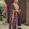 Blue Embroidery Work Sharara Suit