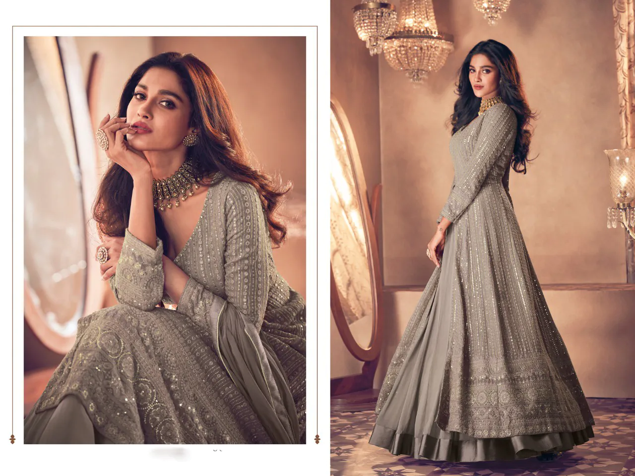 FC:-122 Grey color heavy Georgette with Embroidery And Santoon Work Classic Designer Suit Wedding,Party,Festive@2399/- Only | Anarkali Suits, Bollywood Anarkali, Creative-Anarkali, Designer Anarkali, Embroidered Anarkali, Party Wear Anarkali