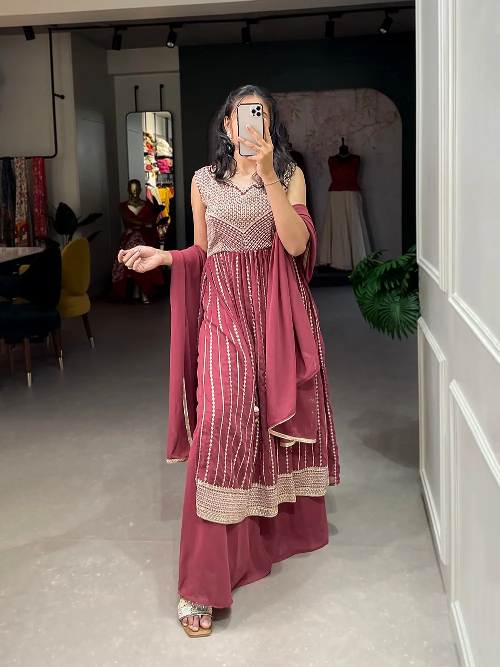 YNF 3503 Red Color Top : Georgette Work : Embroidery Sequence Work Inner : Micro Cotton .Traditional Wear, Events. @1849/- | Gowns, Bollywood Gowns, Creative Gowns, Designer Gowns, Embroidered Gowns, Party Wear Gowns