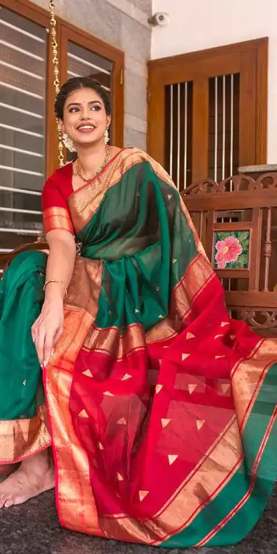 DDF Triveni Green Color Banarasi Soft Silk Ordinary Design Saree Casual, Party Wear, Wedding, Events, Etc. Expected Delivery 4-6 Working Days 1499/- | Sarees, Bollywood Sarees, Creative Sarees, Designer Sarees, Embroidered Sarees, Ethnic Saree, Modern Digital sarees, Party Wear Sarees