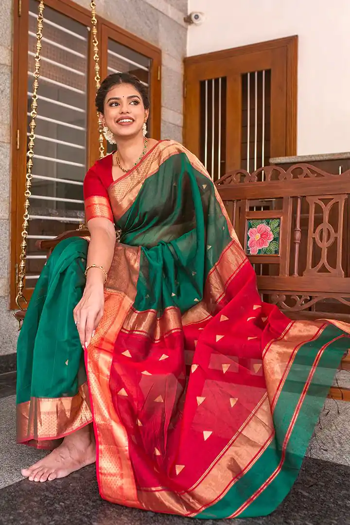DDF Triveni Green  Color Banarasi Soft Silk Ordinary Design Saree Casual, Party Wear, Wedding, Events, Etc. Expected Delivery 4-6 Working Days 1499/- | Sarees, Bollywood Sarees, Creative Sarees, Designer Sarees, Embroidered Sarees, Ethnic Saree, Modern Digital sarees, Party Wear Sarees