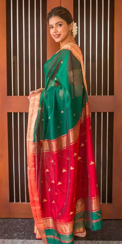 DDF Triveni Green Color Banarasi Soft Silk Ordinary Design Saree Casual, Party Wear, Wedding, Events, Etc. Expected Delivery 4-6 Working Days 1499/- | Sarees, Bollywood Sarees, Creative Sarees, Designer Sarees, Embroidered Sarees, Ethnic Saree, Modern Digital sarees, Party Wear Sarees