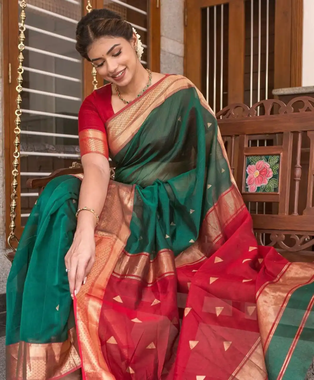 DDF Triveni Green  Color Banarasi Soft Silk Ordinary Design Saree Casual, Party Wear, Wedding, Events, Etc. Expected Delivery 4-6 Working Days 1499/- | Sarees, Bollywood Sarees, Creative Sarees, Designer Sarees, Embroidered Sarees, Ethnic Saree, Modern Digital sarees, Party Wear Sarees