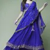 KF 1330 Royal Blue Lehenga : Georgette Blouse : Georgette Work : Sequence Embroidery Work With 2 Layer Ruffle Wedding, Party, Festive @2049/- Only | Lehenga, Bollywood Lehenga, Creative Lehenga, Designer Lehenga, Embroidered Lehenga, Party Wear Lehenga