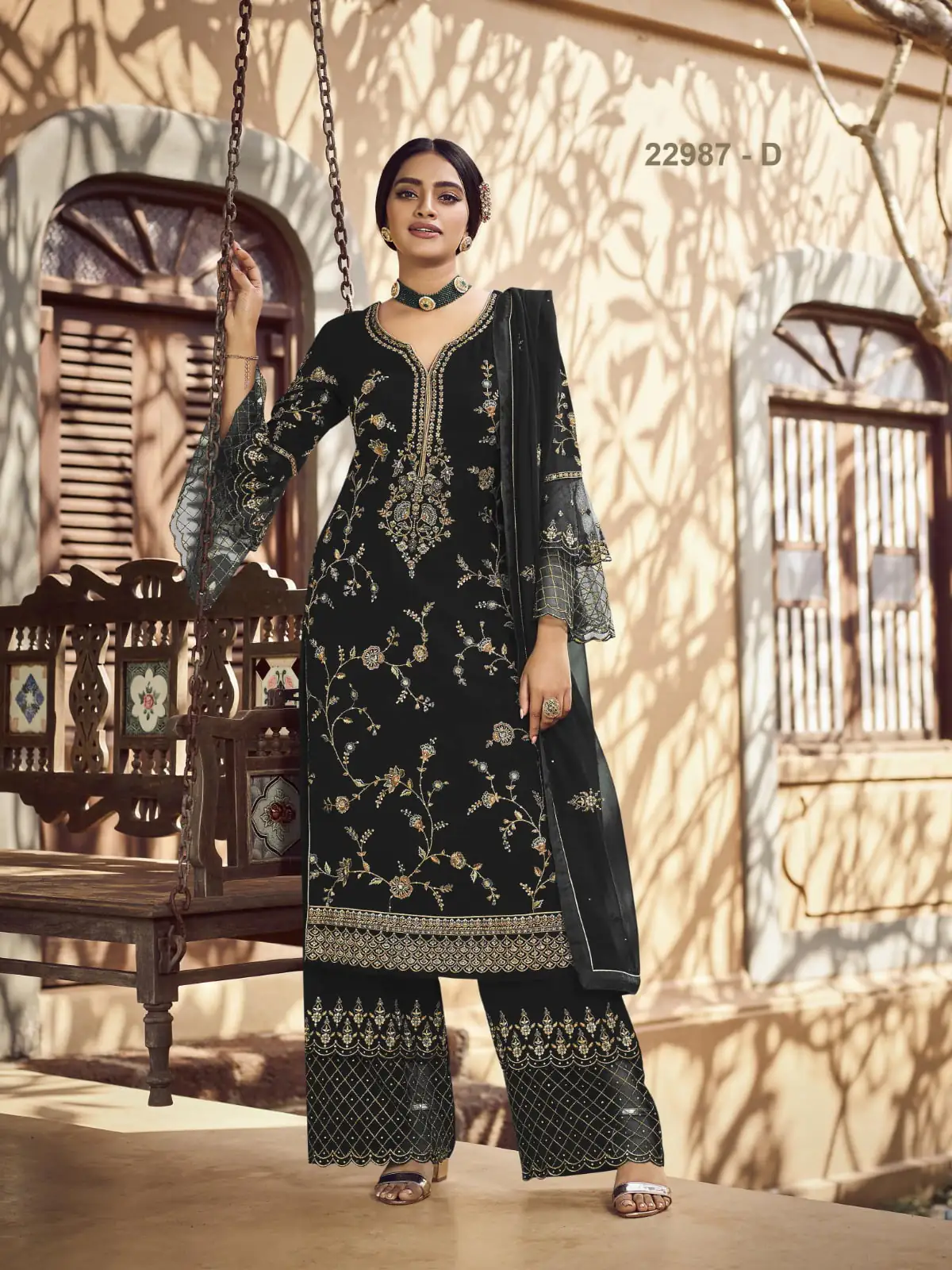 Fc 22987 Black Color Georgette Embroidery Stone Work Sharara Suit Wedding, Party, Festive Expected Delivery 4-6 Working Days  @2149/- | Jump Suits, Salwar suit, Casual Suits, Creative suits, Designer Suits, Palazzo Suits, Party Wear Suits, Patiala Suits, Straight Suits
