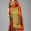 Maroon Mercerized Cotton Silk Saree