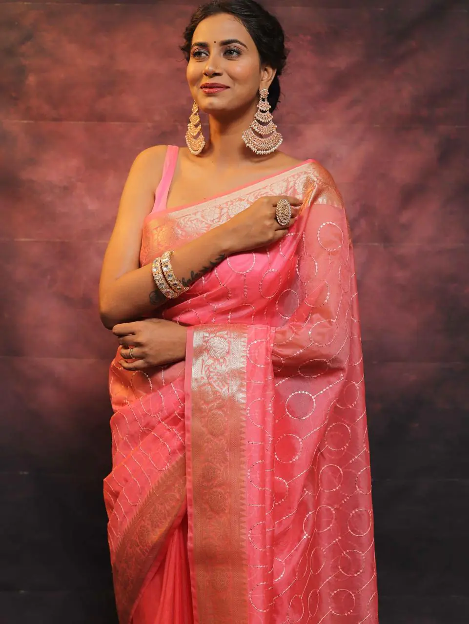 MS 438 Red Color Nylon Organza Jacquard Multi Embroidered Saree Casual, Party Wear, Wedding, Events, Etc. Expected Delivery 4-6 Working Days 1599/- | Sarees, Bollywood Sarees, Creative Sarees, Designer Sarees, Embroidered Sarees, Ethnic Saree, Modern Digital sarees, Party Wear Sarees