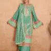 Green Chinon Coding Embroidery Salwar Suit