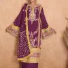 Purple Chinon Coding Embroidery Salwar Suit
