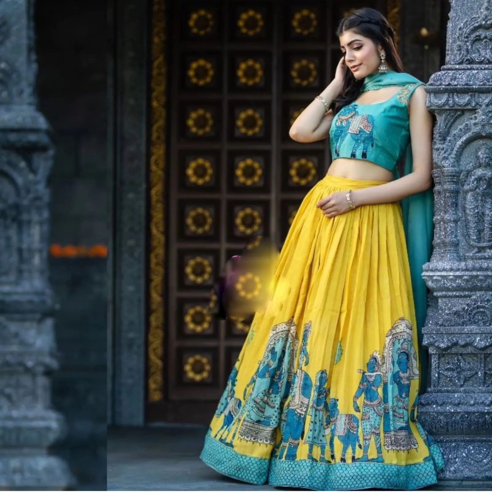 PC 290 Mustard Color Chant Crepe Kalamkari Print Lehenga Choli Casual, Party Wear, Events, Festivals Wear Etc. Expected Delivery 4-6 Working Days @2049/- | Lehenga, Bollywood Lehenga, Creative Lehenga, Designer Lehenga, Embroidered Lehenga, Party Wear Lehenga