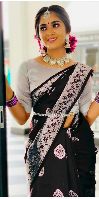 Fashionable Coffee Color Soft Lichi Silk Beautiful Rich Pallu Saree