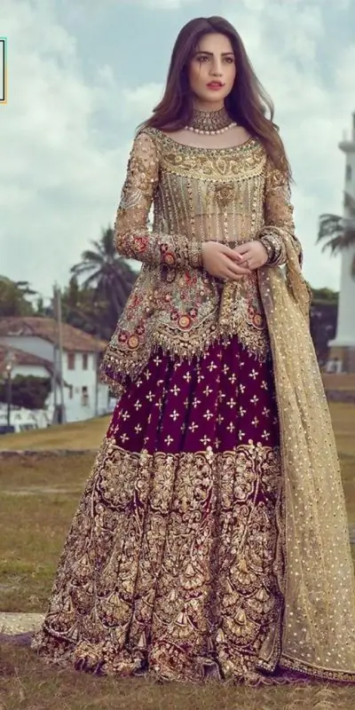 Fine Purple Heavy Net Coding sequence Embroidery Lehenga Choli