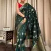 Green Banarasi Soft Silk Saree