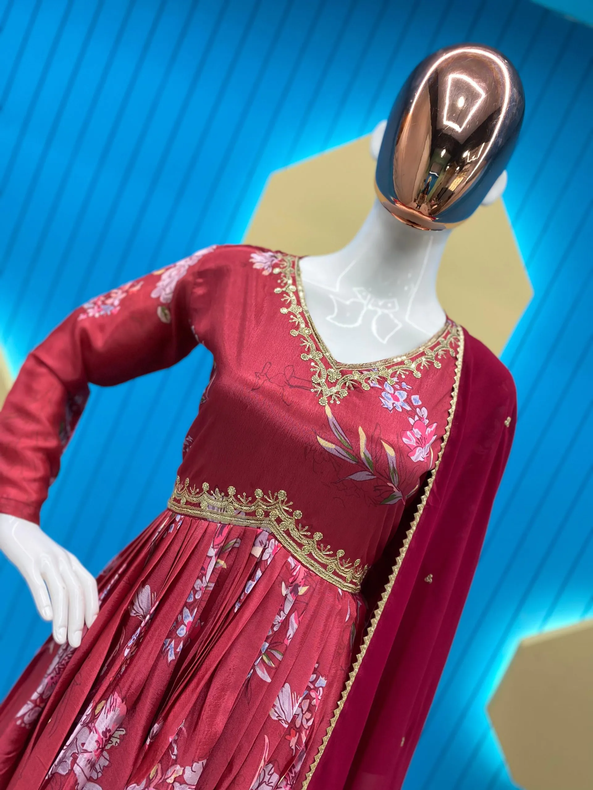  LG-1808 Red Color Chinon Printed Sequence Embroidery Work Salwar Suit Casual, Wedding, Festive, Events Etc. Expected Delivery 4-6 Working Days @1849/- | Salwar suit, Casual Suits, Creative suits, Designer Suits, Party Wear Suits, Patiala Suits, Straight Suits