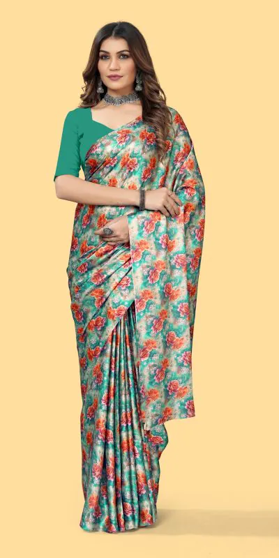 Veechis 4D Green Color Heavy Devsena Soft Silk Beautiful Digital Printed Saree Casual, Party Festive, Events. Expected Delivery 4-6 Working Days @1499 | Sarees, Bollywood Sarees, Creative Sarees, Designer Sarees, Embroidered Sarees, Modern Digital sarees, Party Wear Sarees