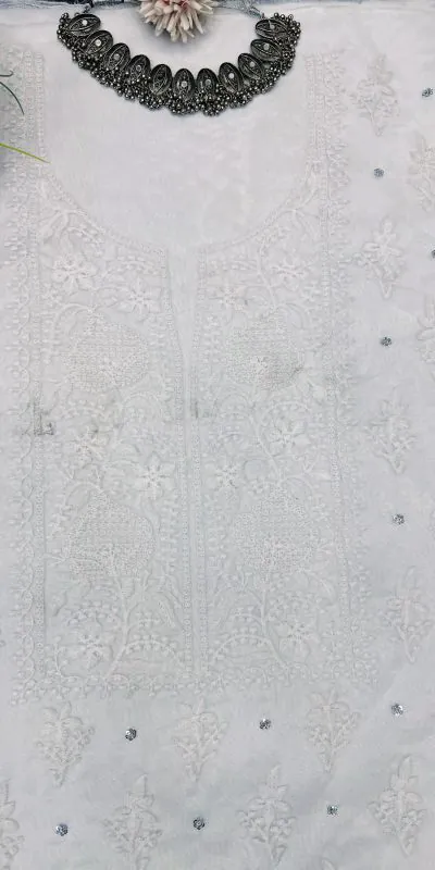 KD 1446 White Organza Silk Thread With Sequence Salwar Suit Casual, Party, Wedding, Festive, Events Etc. Expected Delivery 4-6 Working Days @1850/- | Salwar suit, Casual Suits, Creative suits, Designer Suits, Palazzo Suits, Party Wear Suits, Patiala Suits, Straight Suits