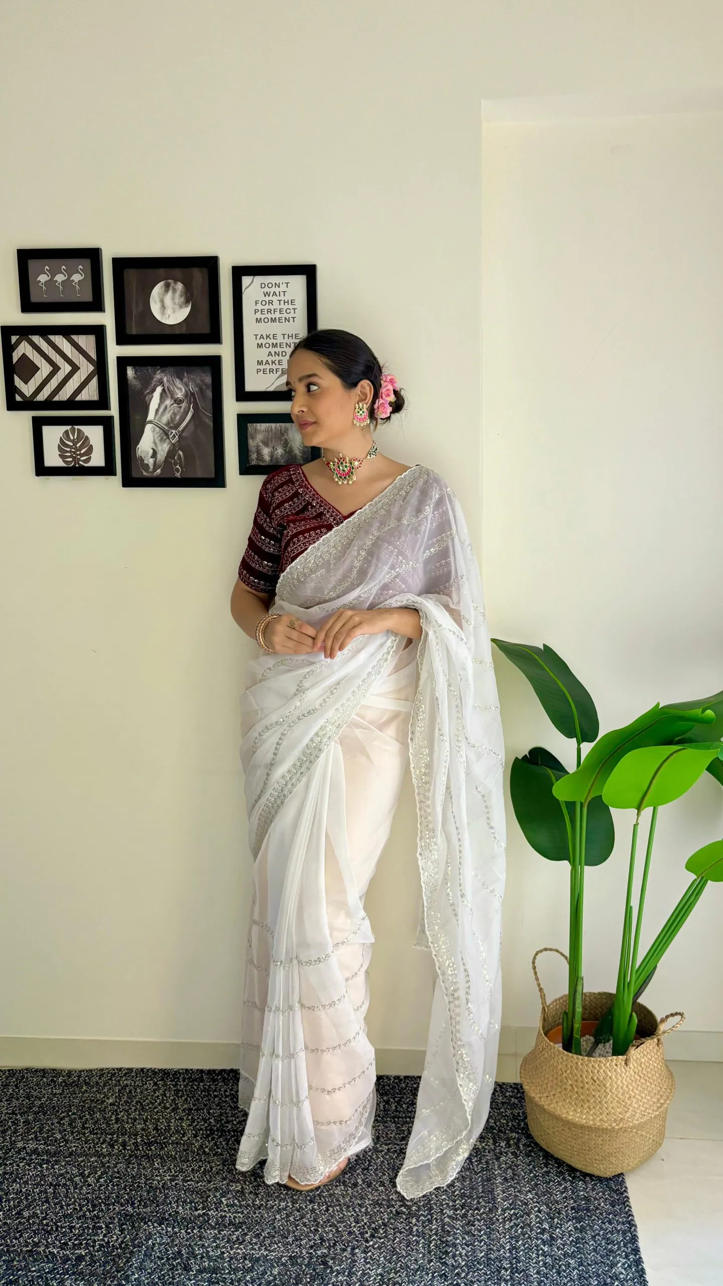 AC BROWNIE White Color Soft Organza Zari With Sequence Saree Blouse :Heavy Velvet   Casual, Wedding, Festive, Events Expected Delivery 4-6 Working Days @1999 | Sarees, Bollywood Sarees, Creative Sarees, Designer Sarees, Embroidered Sarees, Ethnic Saree, Modern Digital sarees, Party Wear Sarees