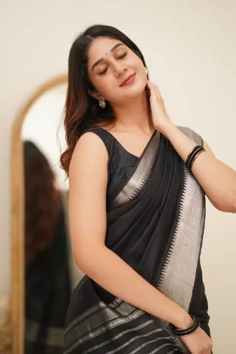 DDF Silver Black 3 Color Banarasi Soft Silk Ordinary Design Saree Casual, Party Wear, Events, Festivals Wear Etc. Expected Delivery 4-6 Working Days 1399/- | Sarees, Bollywood Sarees, Creative Sarees, Designer Sarees, Embroidered Sarees, Ethnic Saree, Modern Digital sarees, Party Wear Sarees