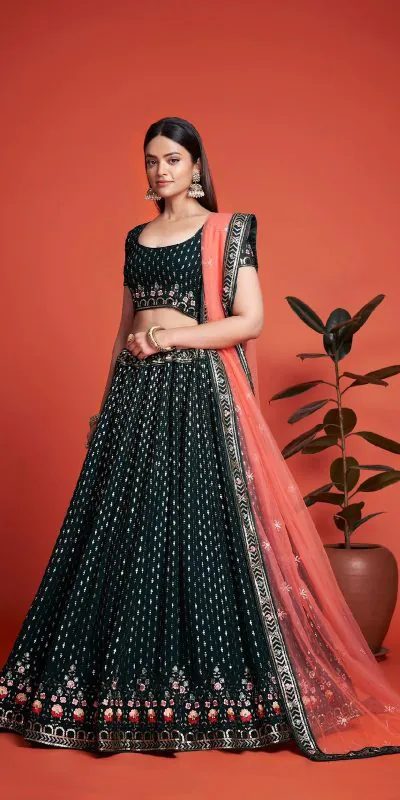 RC 247 Black Color Heavy Georgette Embroidery Sequins Lehenga Choli Casual, Party Wedding, Festive, Events Etc. Delivery 4-6 Working Days 4999/- | Lehenga, Bollywood Lehenga, Creative Lehenga, Designer Lehenga, Embroidered Lehenga, Party Wear Lehenga