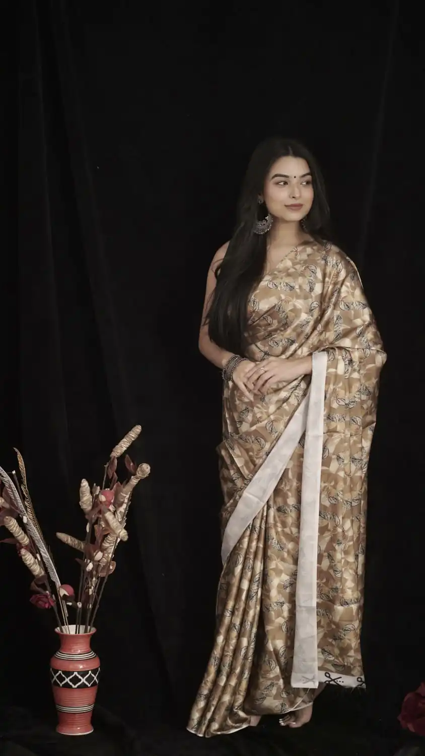 RM101 Coffee Color Heavy Devsena Soft Silk Digital Printed Saree Casual, Party Wear, Wedding, Events Etc Delivery Expected.4-6 Working Days 1499/- | Sarees, Bollywood Sarees, Creative Sarees, Designer Sarees, Embroidered Sarees, Ethnic Saree, Modern Digital sarees, Party Wear Sarees