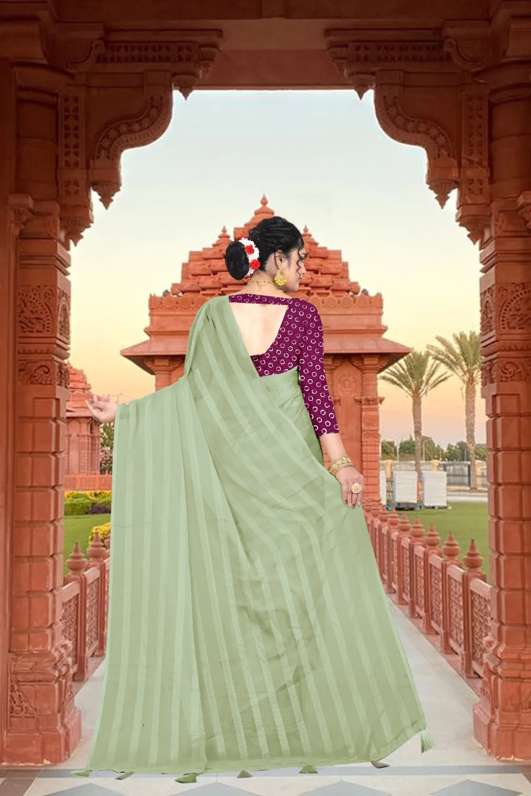 RS Green Color Georgette Chiffon Multiple Zari Pata Design Saree Casual, Party, Wedding, Festive, Events Etc.  Expected Delivery  4-6 Working Days @1599/- | Sarees, Bollywood Sarees, Creative Sarees, Designer Sarees, Embroidered Sarees, Ethnic Saree, Modern Digital sarees, Party Wear Sarees