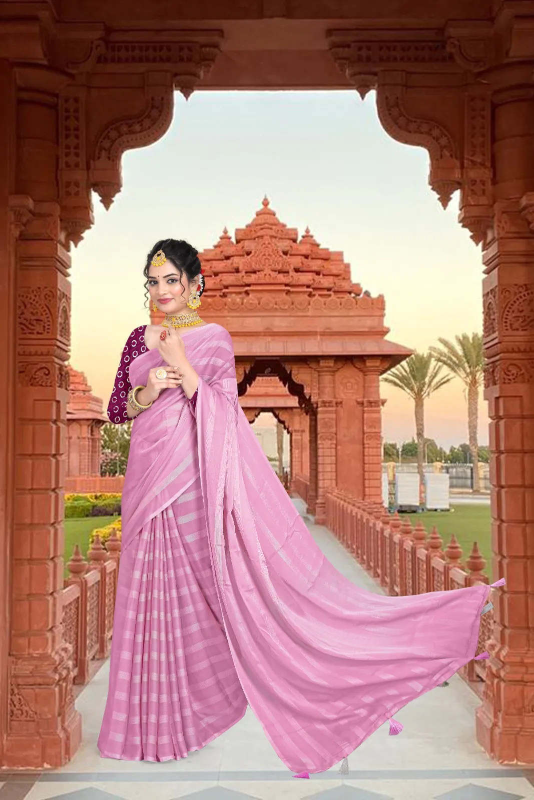 RS Pink Color Georgette Chiffon Multiple Zari Pata Design Saree Casual, Party, Wedding, Festive, Events Etc.  Expected Delivery  4-6 Working Days @1599/- | Sarees, Bollywood Sarees, Creative Sarees, Designer Sarees, Embroidered Sarees, Ethnic Saree, Modern Digital sarees, Party Wear Sarees