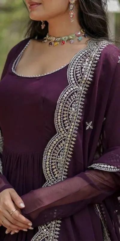 DC G38 Purple Color Garget With Full Sleeves Fancy lace Gown Casual, Wedding, Party, Festive, Events Etc. Expected Delivery 4-6 Working Days @1999/- | Gowns, Bollywood Gowns, Creative Gowns, Designer Gowns, Embroidered Gowns, Party Wear Gowns
