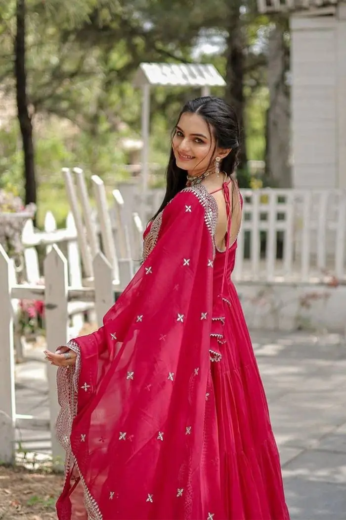 DC G38 Red Color Garget With Full Sleeves Fancy lace Gown Casual, Wedding, Party, Festive, Events Etc. Expected Delivery 4-6 Working Days @1999/- | Gowns, Bollywood Gowns, Creative Gowns, Designer Gowns, Embroidered Gowns, Party Wear Gowns