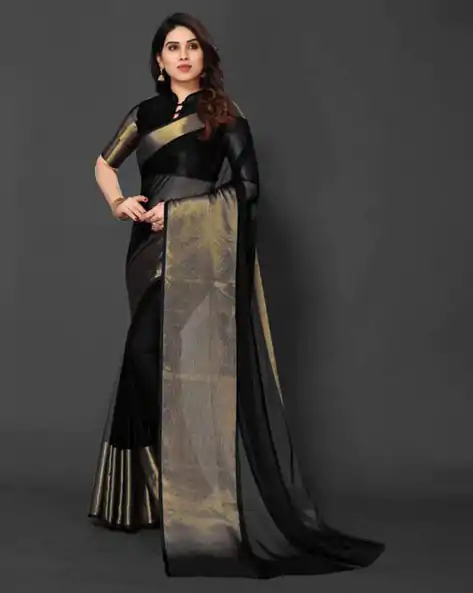DDF 113 Black Color Chiffon Running Chiffon Blouse Work Saree Casual, Party Wear, Events, Festivals Etc. Expected Delivery 4-6 Working Days 1199/- | Sarees, Bollywood Sarees, Creative Sarees, Designer Sarees, Embroidered Sarees, Ethnic Saree, Modern Digital sarees, Party Wear Sarees