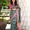 Green  Running Thread Zari Work Saree