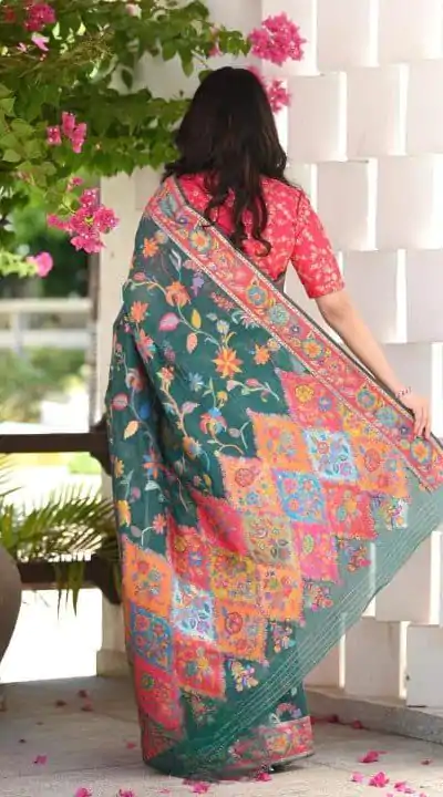 DDF 501 Green Color Kashmiri Running Thread Zari Work Saree Casual, Party Wear, Events, Festivals Etc. Expected Delivery 4-6 Working Days 2399/- | Sarees, Bollywood Sarees, Creative Sarees, Designer Sarees, Embroidered Sarees, Ethnic Saree, Modern Digital sarees, Party Wear Sarees