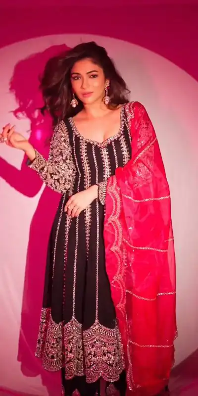 Grand Black Color Chinon Silk Embroidery Sequence Salwar Suit