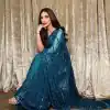 JR 615 Blue Color Georgette Embroidery Sequence Piping Saree Casual, Wedding, Festive, Events Expected Delivery  4-6 Working Days @1799/- | Sarees, Bollywood Sarees, Creative Sarees, Designer Sarees, Embroidered Sarees, Ethnic Saree, Modern Digital sarees, Party Wear Sarees