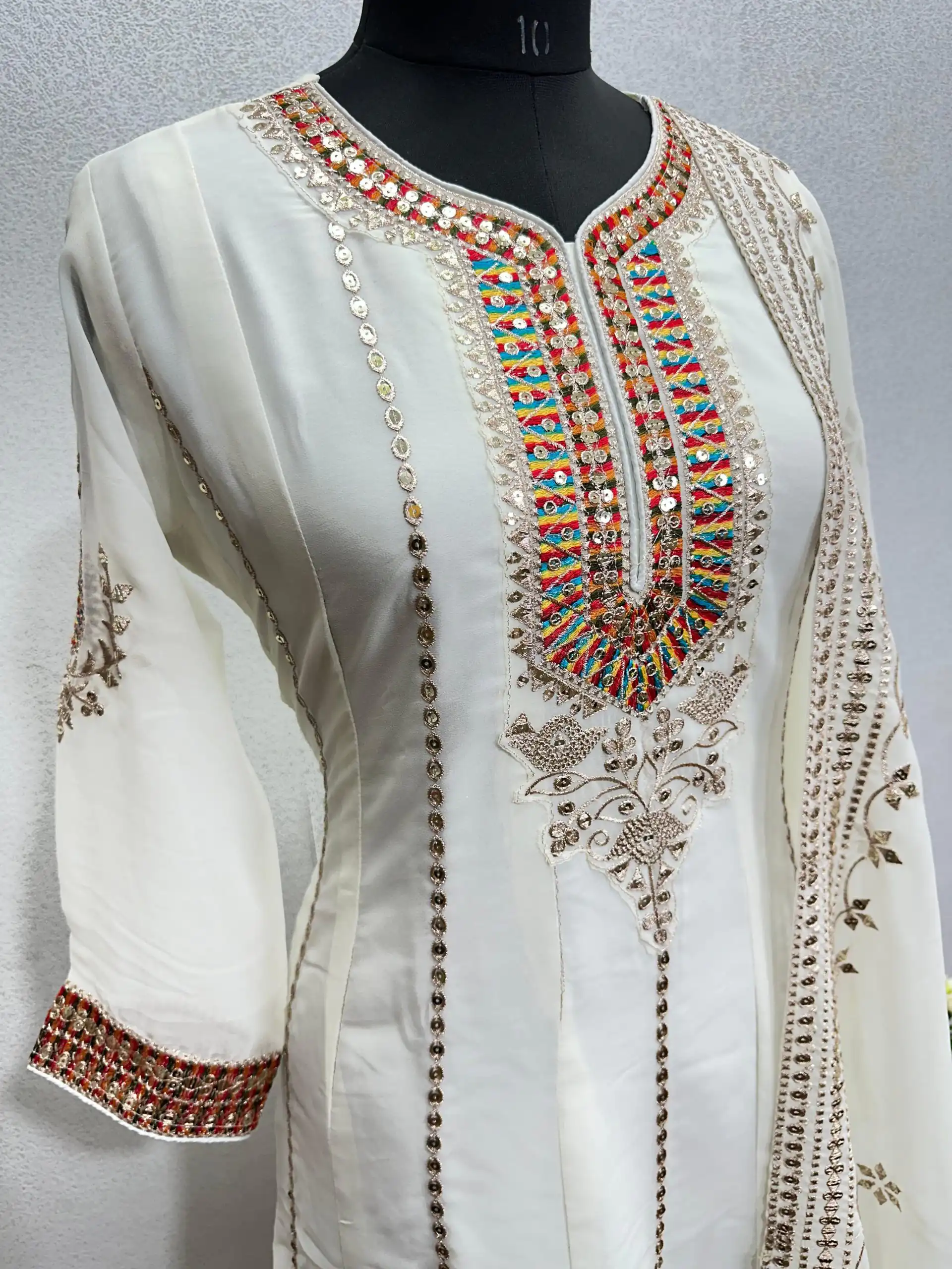 KF 1638 White Color Georgette Embroidered Sequence Salwar Suit Wedding, Party, Festive, Events Etc.  Expected Delivery 4-6 Working Days @2199/-Only | Salwar suit, Casual Suits, Creative suits, Designer Suits, Palazzo Suits, Party Wear Suits, Straight Suits