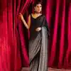 Black Georgette Sequins Embroidery Work Saree