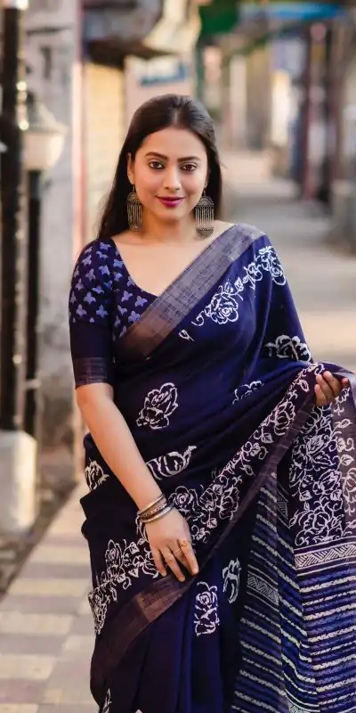 NT 493 Blue Color Plain Linen Digital Printed All Over Saree Events Casual Wedding Festive . Expected Delivery  4-6 Working Days @1449/- | Sarees, Bollywood Sarees, Creative Sarees, Designer Sarees, Embroidered Sarees, Ethnic Saree, Modern Digital sarees, Party Wear Sarees