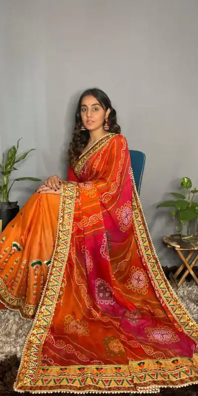 RANGILA Kavya Orange Color Chiffon Material Double Shaded Saree Casual, Party Wear, Wedding, Events, Etc. Expected Delivery 4-6 Working Days 1799/- | Sarees, Bollywood Sarees, Creative Sarees, Designer Sarees, Embroidered Sarees, Ethnic Saree, Modern Digital sarees, Party Wear Sarees