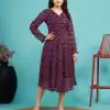 Purple Fox Georgette Printed Kurti