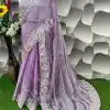 Purple Silk Embroidery Saree