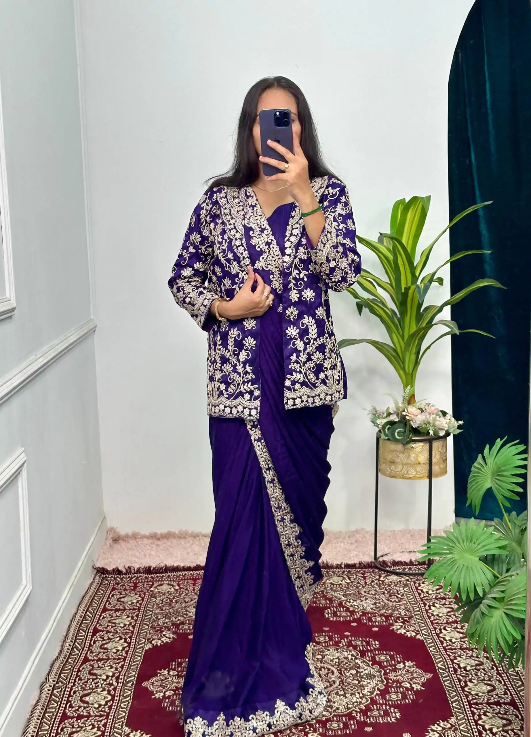 ST 1054 Royal Blue Color Chinon Embroidery Work Koti And Saree Casual, Wedding, Party, Festive, Events Etc. Expected Delivery 4-6 Working Days @2399/- | Sarees, Bollywood Sarees, Creative Sarees, Designer Sarees, Embroidered Sarees, Ethnic Saree, Modern Digital sarees, Party Wear Sarees