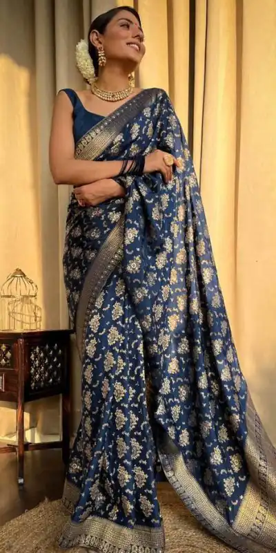 KP 5079 Blue Color Soft Lichi Silk Jacquard On All Over Saree Casual, Party Wear, Wedding, Events Etc. Expected Delivery 4-6 Working Days @1449/- | Sarees, Bollywood Sarees, Creative Sarees, Designer Sarees, Embroidered Sarees, Ethnic Saree, Modern Digital sarees, Party Wear Sarees