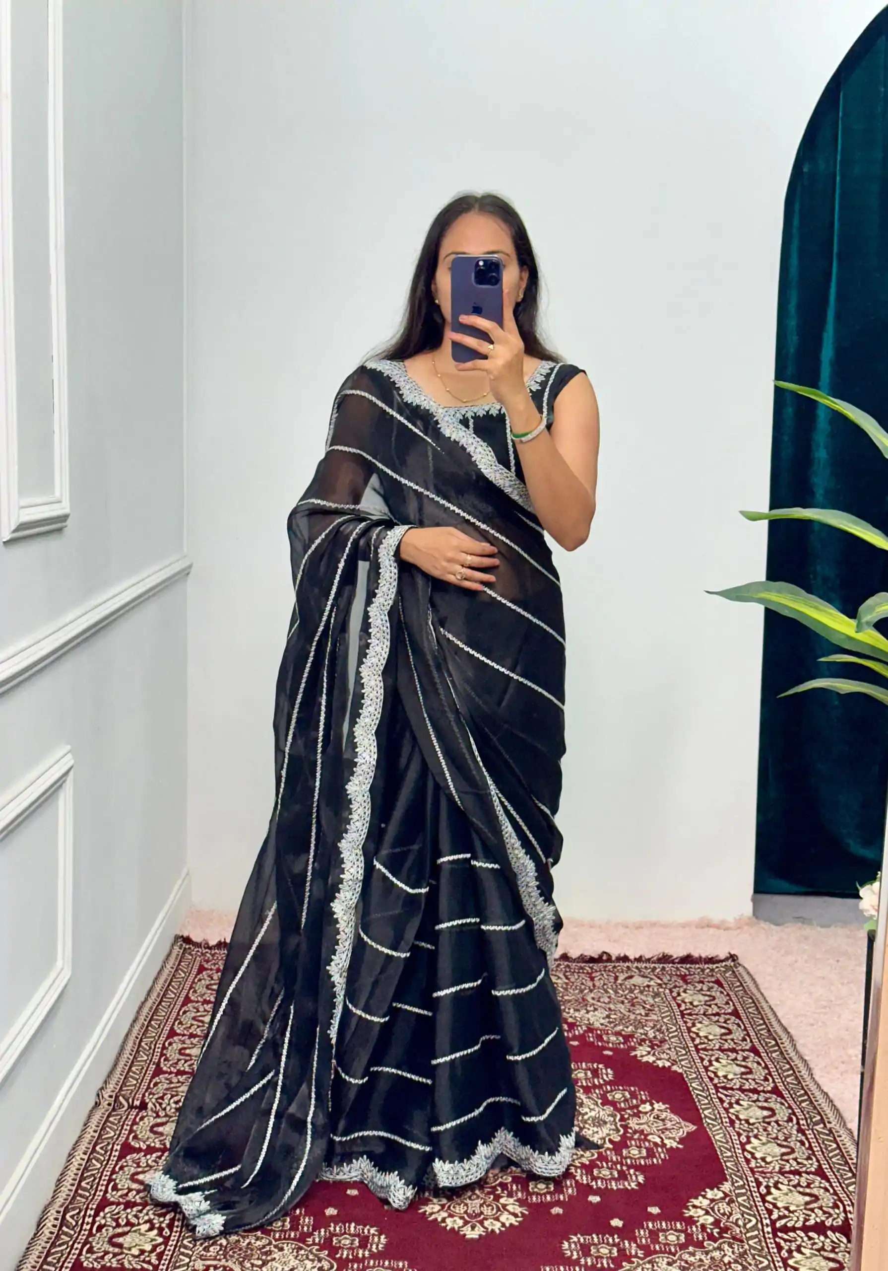 ST 476 Black Color Burbary Blooming Embroidery Zari Saree Casual, Wedding, Party, Festive, Events Etc. Expected Delivery 4-6 Working Days @1899/- | Sarees, Bollywood Sarees, Creative Sarees, Designer Sarees, Embroidered Sarees, Ethnic Saree, Modern Digital sarees, Party Wear Sarees