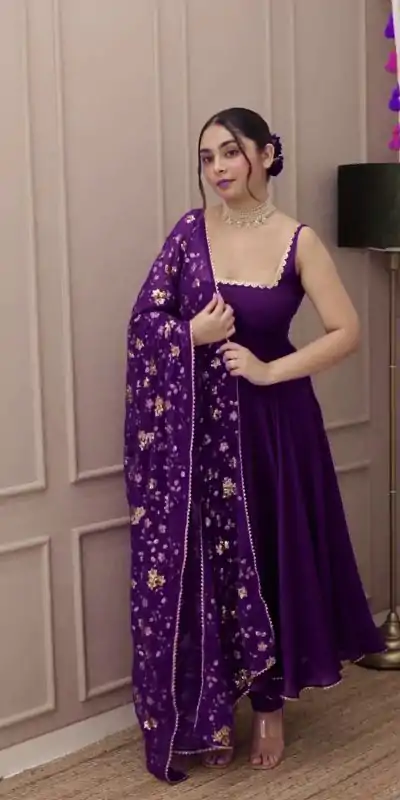 SRK 5128 Violet Color Heavy Faux Georgette With Fully Flair Salwar Suit Wedding, Party, Festive, Events Expected Delivery 4-6 Working Days @ 1899/- | Jump Suits, Salwar suit, Casual Suits, Creative suits, Designer Suits, Palazzo Suits, Party Wear Suits, Patiala Suits, Straight Suits