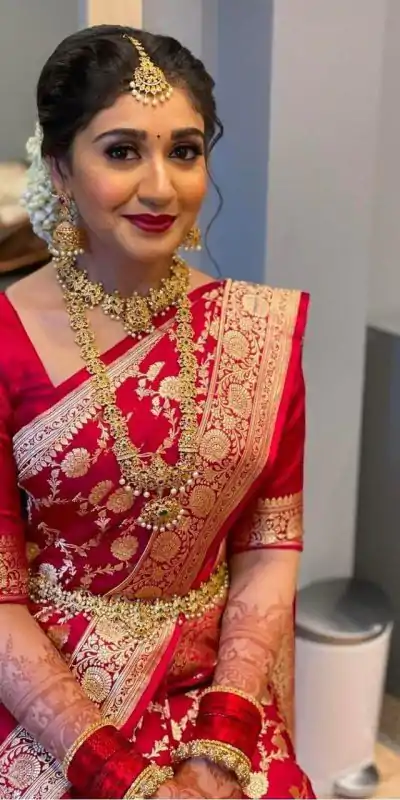 Pretty Red Color Soft Lichi Silk Jacquard All Over Saree