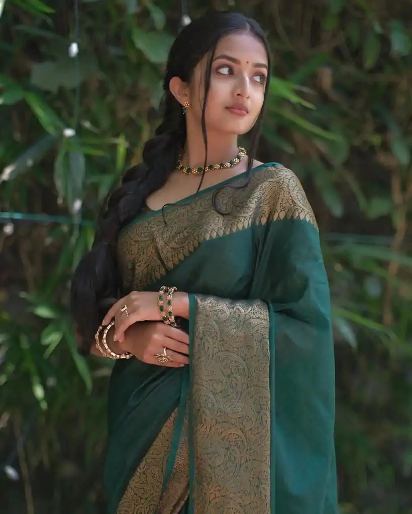 KP 3042 Dark Green Color Soft Lichi Silk Jacquard On All Over Saree Casual, Party Wear, Wedding, Events Etc. Expected Delivery 4-6 Working Days @1349/- | Sarees, Bollywood Sarees, Creative Sarees, Designer Sarees, Embroidered Sarees, Ethnic Saree, Modern Digital sarees, Party Wear Sarees
