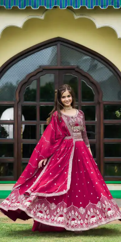 Ram 023 Rani Color Sequence Georgette Embroidery Lehenga Choli Casual, Wedding, Festive, Events Expected Delivery 4-6 Working Days @3049/- | Lehenga, Bollywood Lehenga, Creative Lehenga, Designer Lehenga, Embroidered Lehenga, Party Wear Lehenga