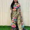 MS Kalamkari Black Color Jacquard Dola Silk With Kalamkari Print Saree Casual, Wedding, Festive, Events . Expected Delivery  4-6 Working Days @1549/- only | Sarees, Bollywood Sarees, Creative Sarees, Designer Sarees, Embroidered Sarees, Ethnic Saree, Modern Digital sarees, Party Wear Sarees