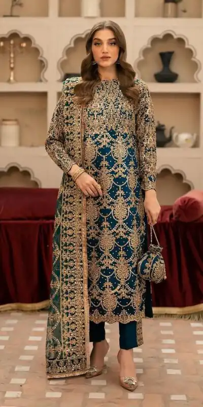 SRK 5235 Navy Blue Color Faux Georgette With Embroidery Sequence With Beads Salwar Suit , Wedding, Party, Festive, Events Etc.4-6 Working Days@ 2149/-only | Jump Suits, Salwar suit, Casual Suits, Creative suits, Designer Suits, Palazzo Suits, Party Wear Suits, Patiala Suits, Straight Suits