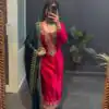 Red Velvet With Heavy Embroidery Sequence Salwar Suit